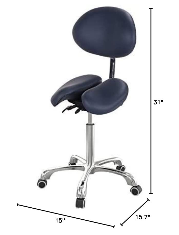 Master Massage Berkeley Ergonomic Split Seat Style Backrest Saddle Stool With Two Tilting Option In Royal Blue, 1count