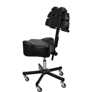 InkBed Patented Adjustable Ergonomic Chair Stool Chest Back Rest Support Tattoo Studio Equipment (Black)