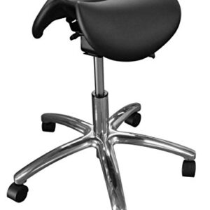 Dentists Unite 4030 Professional Dental Stool, Split Seat Saddle Stool, Ergonomic, Black