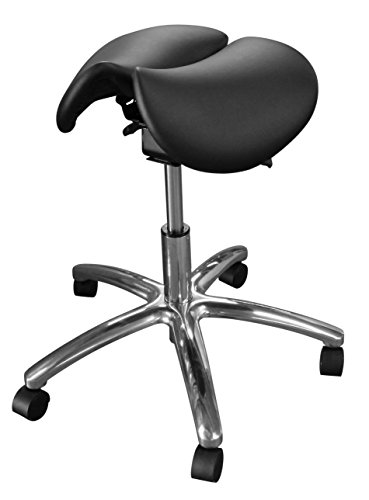 Dentists Unite 4030 Professional Dental Stool, Split Seat Saddle Stool, Ergonomic, Black