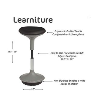 Adjustable Height Active Learning Stool - Padded Office Desk Chair with Rocking, Wobble, Tilting Motion - Black