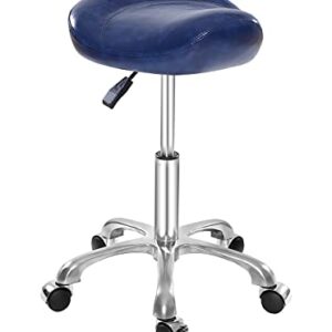 Lilfurni Saddle Stool Rolling Chair,Pneumatic Height Adjustment Stool with Wheels for Salon,Home,Office