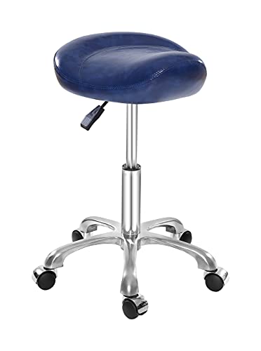 Lilfurni Saddle Stool Rolling Chair,Pneumatic Height Adjustment Stool with Wheels for Salon,Home,Office