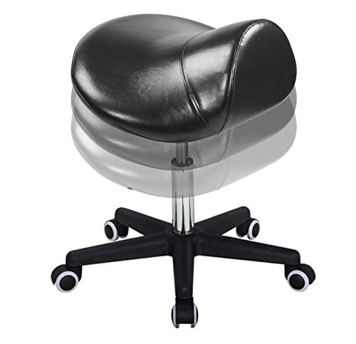 Master Massage Ergonomic Swivel Saddle Rolling Hydraulic Comfortable Adjustable Stool in Black for clinic spas beauty salons debtists classrooms home office