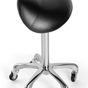 Beauty Saddle Stool Rolling Swivel Chair for Massage Clinic Spa Salon Office Adjustable with Wheels(Black)