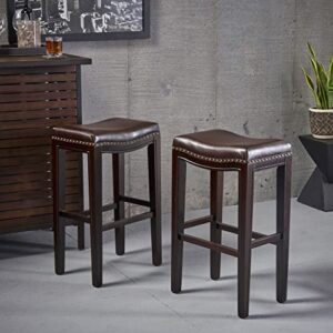 Christopher Knight Home Avondale Backless Bar Stools, 2-Pcs Set, Brown