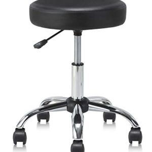 KLASIKA Rolling Drafting Stool Chair with Height Adjustable Base for Office and Massage Spa Medical Salon Tattoo Beauty Barber