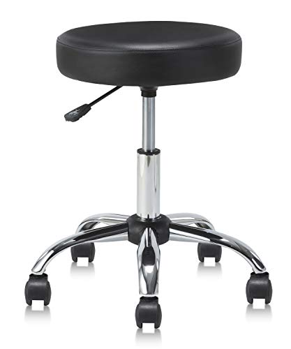 KLASIKA Rolling Drafting Stool Chair with Height Adjustable Base for Office and Massage Spa Medical Salon Tattoo Beauty Barber