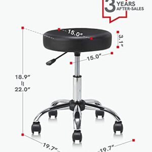 KLASIKA Rolling Drafting Stool Chair with Height Adjustable Base for Office and Massage Spa Medical Salon Tattoo Beauty Barber