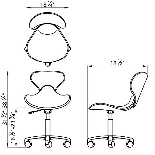 Beauty Salon All Purpose Rolling Stool Manicure Technician Stool Doctor Office Tattoo Stool With Height Adjustment - Esperto