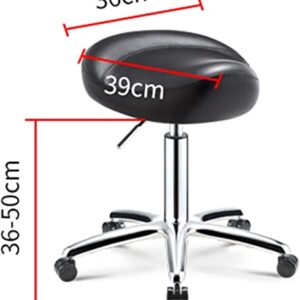 Rolling Swivel Stool Cosmetic Stool 360° Rotate Height Adjustable Salon Massage Spa Chair Hydraulic Rolling Faux Leather Saddle Stool for Massage Spa Salon Hair Beauty Manicure Tattoo Treatment Office