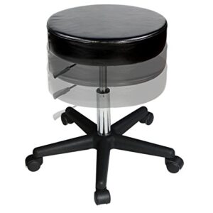 Master Massage Versatile Height Adjustable Rolling Swivel Hydraulic Stool In Black for Salon, Beauty, Home & Office