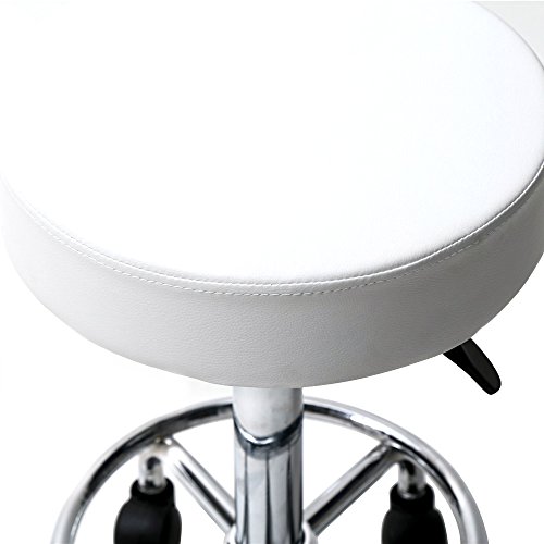 Rolling Swivel Saddle Stool with Wheels and Foot Rest, Adjustable Salon Stool, Hydraulic Round Chair for Kitchen, Barber, Salon, Spa, Tattoo, Clinic, Massage