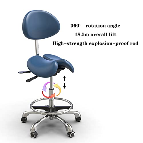 oiakus Saddle Chair, Ergonomic Dentist Stool, Adjustment Lift Rotating Makeup Chair, for Dental Lab Salon Massage Studio Office