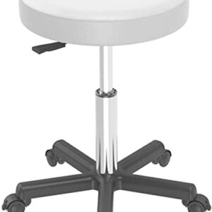 Rolling Swivel Stool Saddle Stool On Wheels, Massage Beauty Saddle Chair with wheel- Adjustable Swivel Salon Stool for Manicure Tattoo Spa Salon for Kitchen,Salon,Bar,Office,Massage ( Color : White1 )