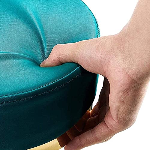 Little Poor Rolling Stool Swivel Salon Beauty Chair Adjustment Hairdresser Round Leather Cushion with Wheels and Gold Stainless Steel Base for Spa Work Office Massage Manicure Tattoo Task Chair,Black