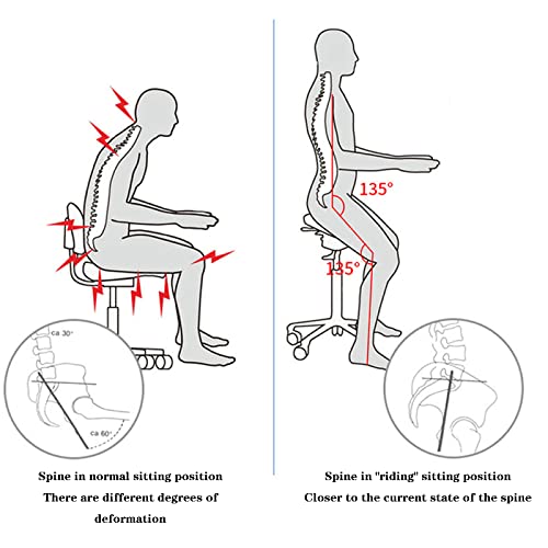 oiakus Adjustable Ergonomic Saddle Stool, Hydraulic Heavy-Duty Swivel Salon Stool, Dental Chair Stool with NO Pedal, Lift Chair Work Chair for Dental Lab Salon Massage Studio Office