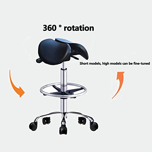 oiakus Adjustable Ergonomic Saddle Stool, Hydraulic Heavy-Duty Swivel Salon Stool, Dental Chair Stool with NO Pedal, Lift Chair Work Chair for Dental Lab Salon Massage Studio Office