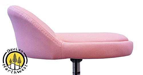 DevLon NorthWest Salon Stool with Back Rest Saddle Hydraulic Spa Stool (LIGHT PINK)