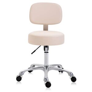 DR.LOMILOMI Extra-Wide Seat Rolling Swivel Clinic Medical Salon Stool Chair with Memory Foam 502