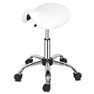 Salon Stool, Rolling Stools With Wheels, Swivel Tattoo Stool Chair, Adjustment Massage Spa Drafting Salon Work Office Hydraulic Saddle Stools With Foot Rest, Lash Tech Chair,For Barbershop Office (13)