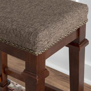 Linon Kennedy Backless Tweed, Brown Counter Stool,