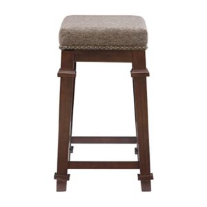 Linon Kennedy Backless Tweed, Brown Counter Stool,