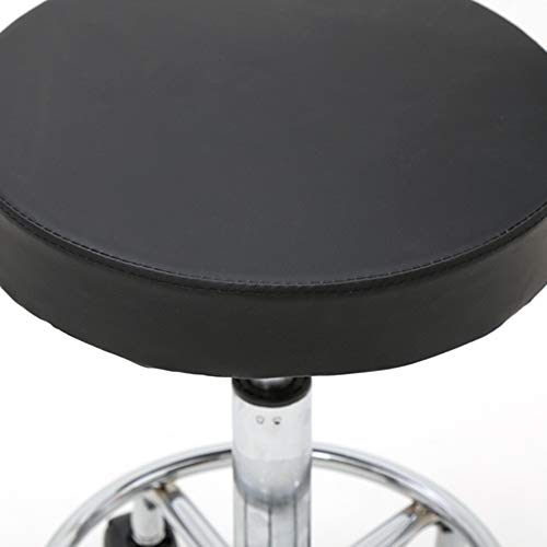 Kcelarec Swivel Salon Stool Chair with Back Support Adjustable Hydraulic Rolling Stool with Backrest for Beauty Barber Tattoo Massage (Style 2-Black)