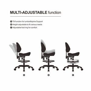 Kastele KASTELE Ergonomic Saddle Stool Swivel Rolling Saddle Chair Hydraulic Adjustable Stool with with Backrest