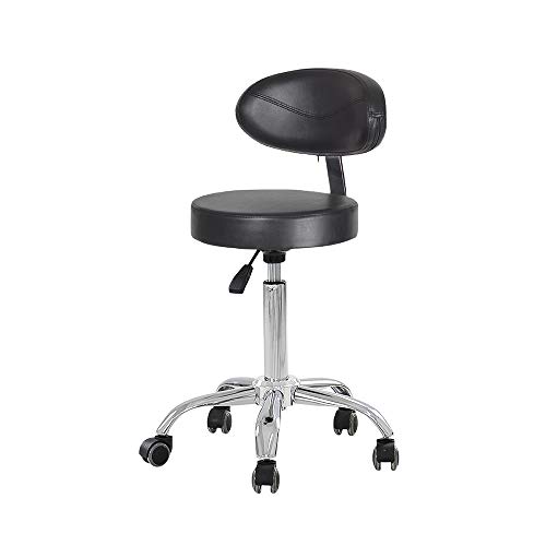 TATARTIST Tattoo Stool Massage Saddle Chair Adjustable Hydraulic 360° Rotating Medical Spa Beauty Salon Stools Bar Boss Office Artist Workbench Chairs with Rolling Wheels Backrest (Black)