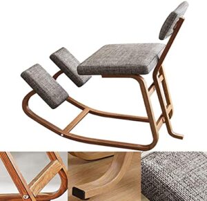 lomsa ergonomic design kneeling chair, posture corrective kneeling chair for office & home with backrest/back support,gray
