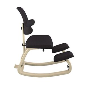 Varier ThatSit Balans Adjustable Ergonomic Kneeling Chair with Backrest (Black Revive Fabric with Natural Base)