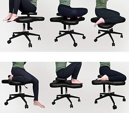 Toppay Cross-Legged kneeing Chair for Yoga Lovers, Fitness Fanatics and Those with Back or Leg Pains, Black