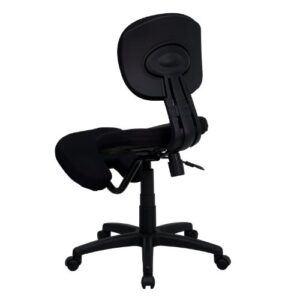Flash Furniture Mobile Ergonomic Kneeling Posture Task Office Chair with Back in Black Fabric