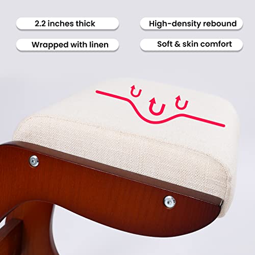 Ergonomic Kneeling Chair Birch Computer Stool Relax Your Knees with Sponge Cushion, Easy to Assemble Improve Sitting Posture for Home Office (Walnut)