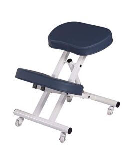 master massage ergonomic steel kneeling chair prefect for home, office & meditation-royal blue