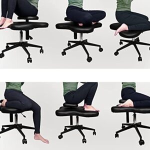 H-A Ergonomic Cross Legged Kneeling Chair Yoga Meditation Chair Adjustable for Flexibility Strength Training & Relaxation (Black)