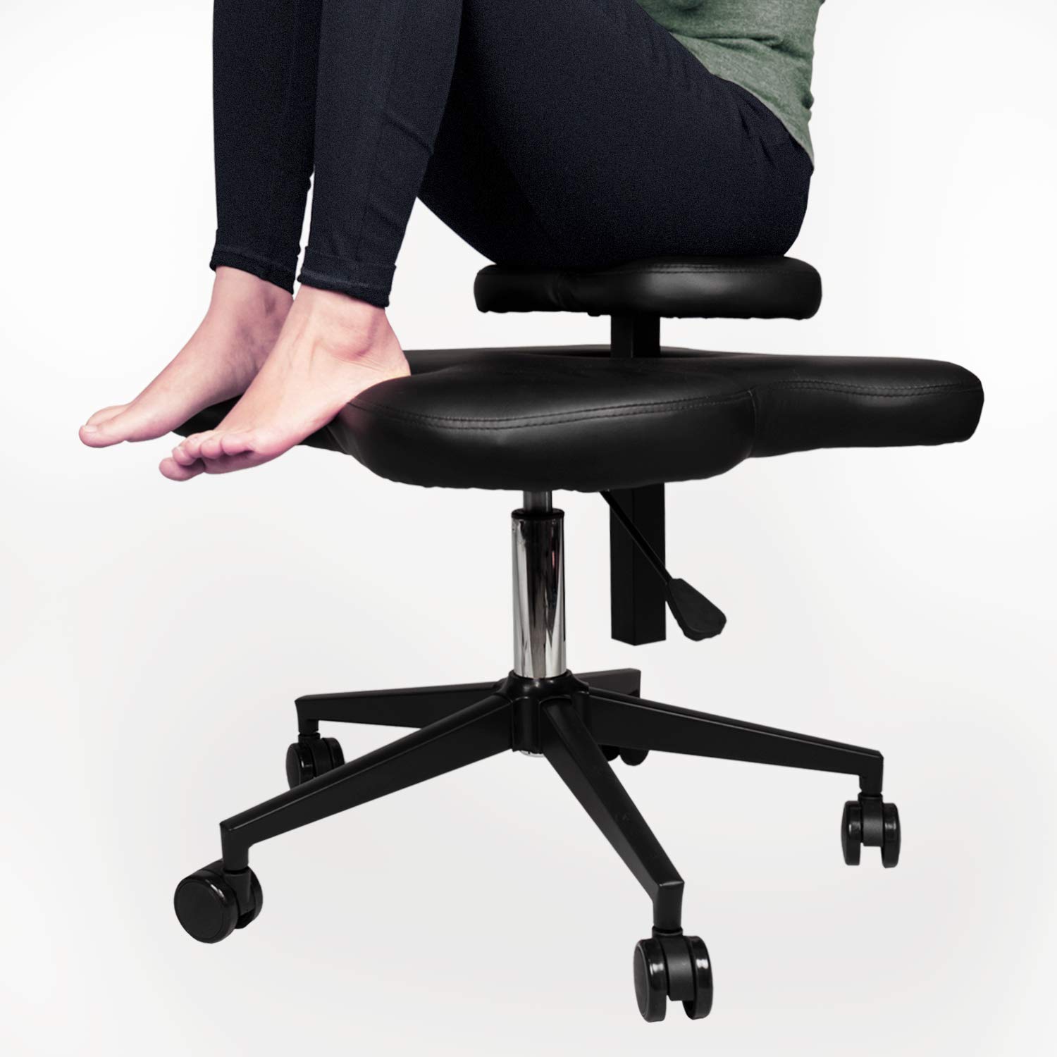 Toppay Cross-Legged kneeing Chair for Yoga Lovers, Fitness Fanatics and Those with Back or Leg Pains, Black