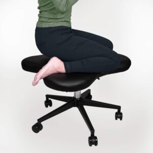 Toppay Cross-Legged kneeing Chair for Yoga Lovers, Fitness Fanatics and Those with Back or Leg Pains, Black