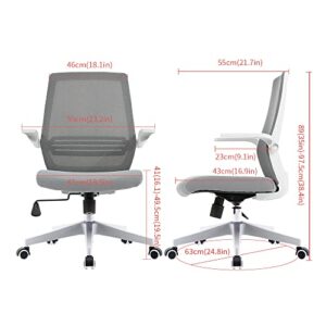 SIHOO Ergonomic Office Chair, Swivel Desk Chair Height Adjustable Mesh Back Computer Chair with Lumbar Support, 90° Flip-up Armrest (Grey)