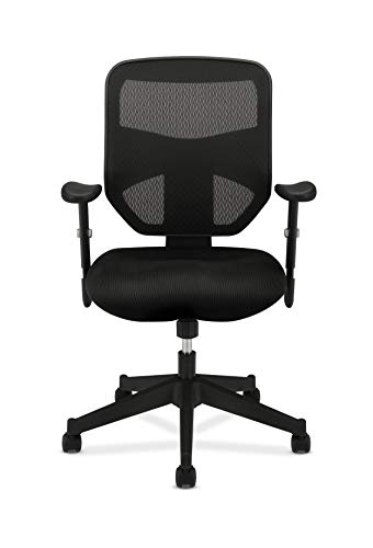 HON Prominent High Back Work Mesh Computer Chair for Office Desk, (HVL531), Swivel-Tilt, Black Fabric