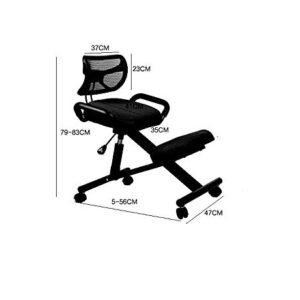 Mobile Kneeling Posture Chair Ergonomic Kneeling Chair Office with Orthopedic Back Pain Seat Adjustable Stool Thick Comfortable Cushions PU Black