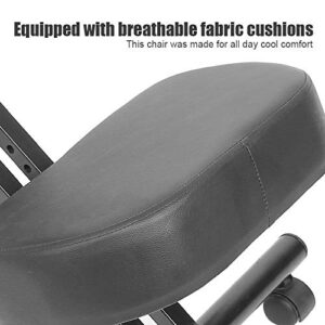 Comft Ergonomic Kneeling Chair Home Office Black Height Adjustable Stool with Thick Foam Cushions and Smooth Gliding Casters for Improving Posture