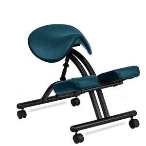 jchhome ergonomic kneeling chair, fully adjustable mobile office seating improve posture to relieve neck & back pain easy assembly use in home, office, or classroom,green