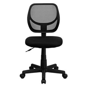 Flash Furniture Low Back Black Mesh Swivel Task Office Chair with Curved Square Back