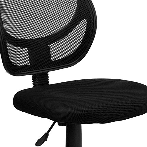 Flash Furniture Low Back Black Mesh Swivel Task Office Chair with Curved Square Back