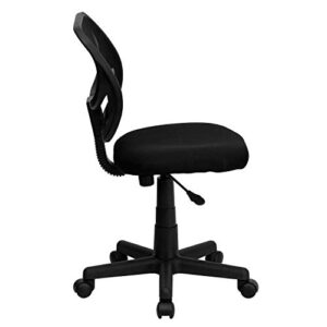 Flash Furniture Low Back Black Mesh Swivel Task Office Chair with Curved Square Back