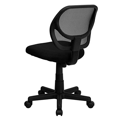 Flash Furniture Low Back Black Mesh Swivel Task Office Chair with Curved Square Back