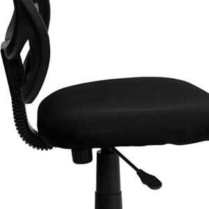 Flash Furniture Low Back Black Mesh Swivel Task Office Chair with Curved Square Back