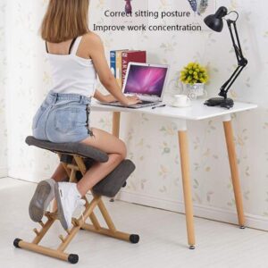 shijianx kneeling chair home office chairs adjustable orthopedic chair anti-humped student chair children’s posture correction chair adult computer chair home strong load-bearing